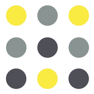 Grey, dark grey and yellow circle wall stickers | Shape wall stickers | Stickerscape | UK