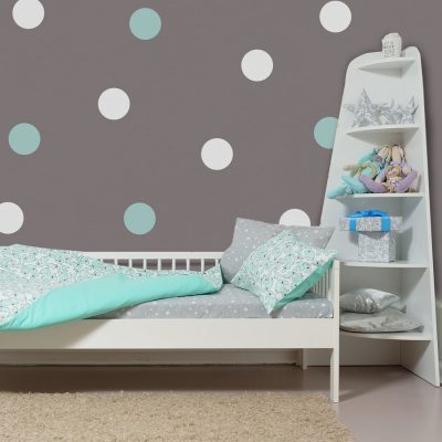 Aqua and white spot wall stickers | Shape wall stickers | Stickerscape | UK