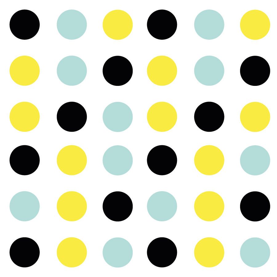 Black, yellow and aqua spot wall stickers | Shape wall stickers | Stickerscape | UK