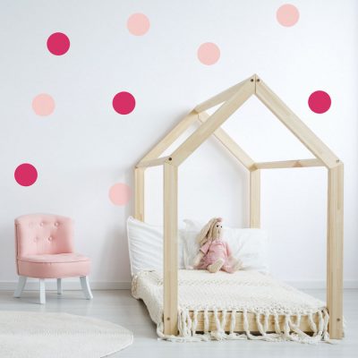 Hot pink and light pink spot wall stickers | Shape wall stickers | Stickerscape | UK