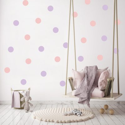 Pink and lilac spot wall stickers | Shape wall stickers | Stickerscape | UK