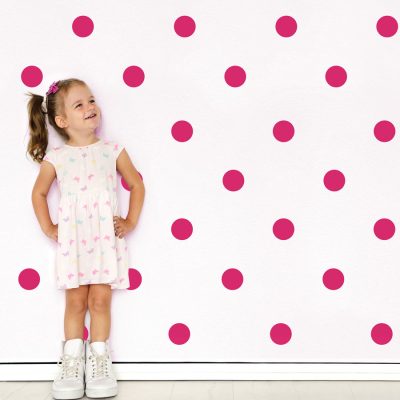 Hot pink spot wall stickers | Shape wall stickers | Stickerscape | UK