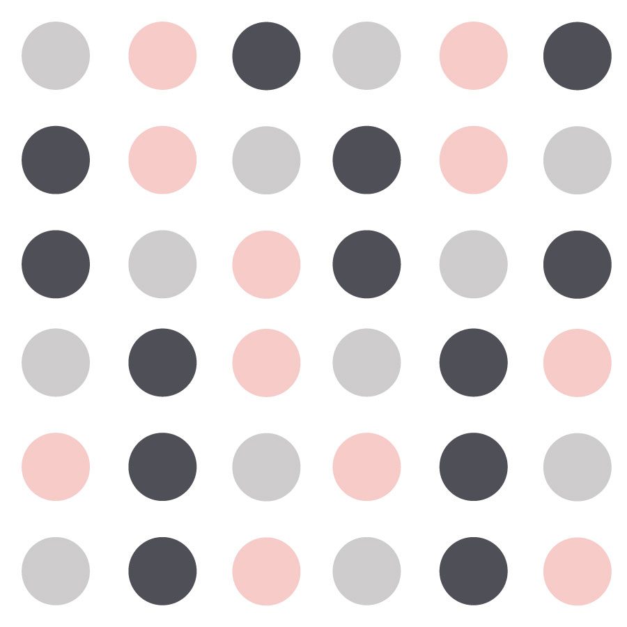 Light grey, dark grey and pink spot wall stickers | Shape wall stickers | Stickerscape | UK