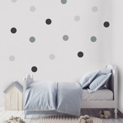 Trio of grey spot wall stickers | Shape wall stickers | Stickerscape | UK