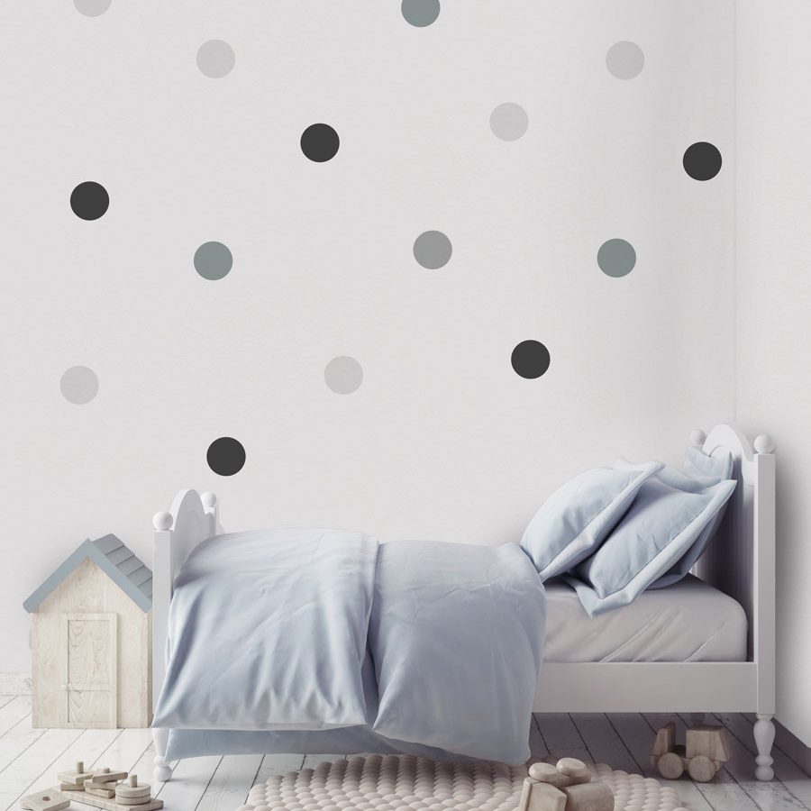 Trio of grey spot wall stickers | Shape wall stickers | Stickerscape | UK