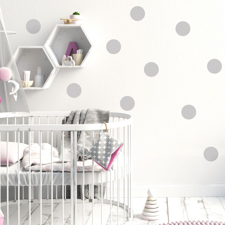 Light grey spot wall stickers | Shape wall stickers | Stickerscape | UK