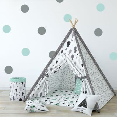 Grey and aqua spot wall stickers | Shape wall stickers | Stickerscape | UK