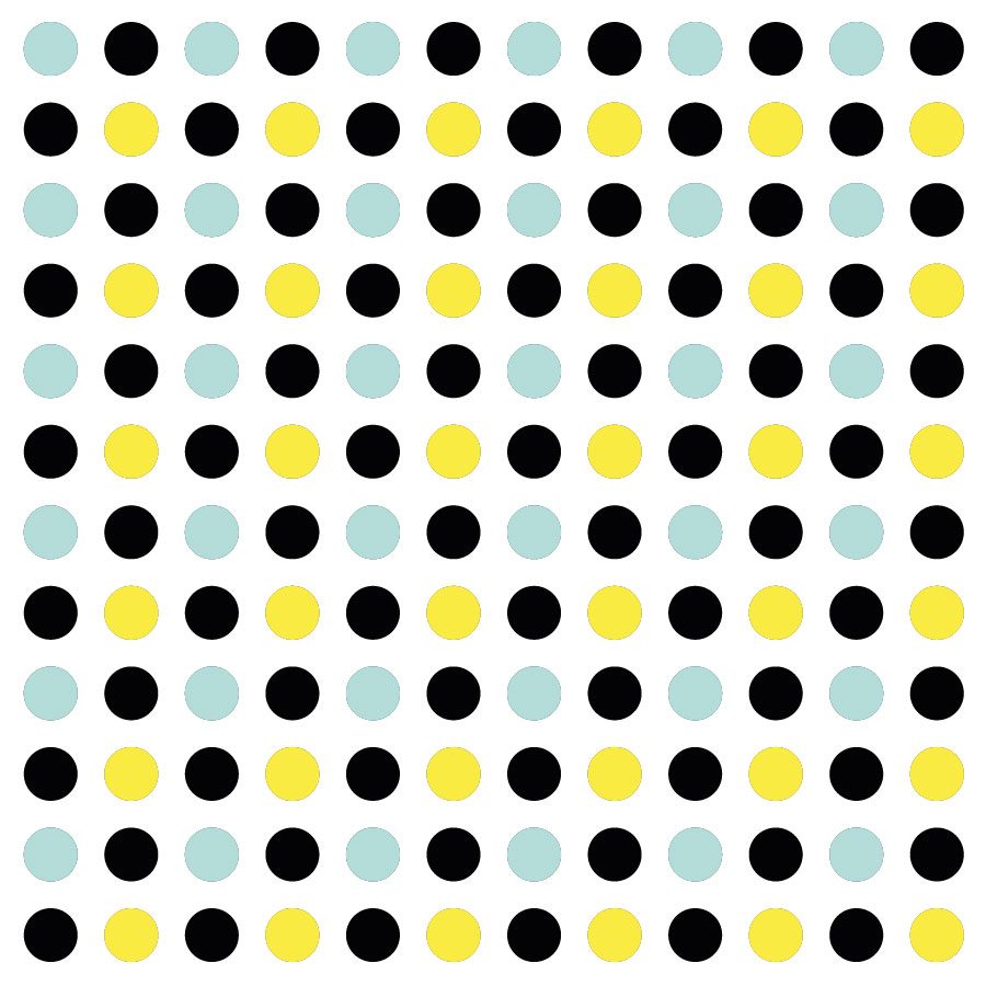 Black, yellow and aqua dot wall stickers | Shape wall stickers | Stickerscape | UK
