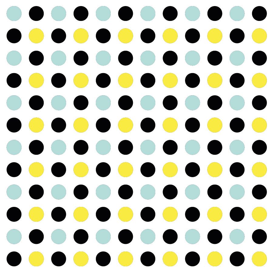 Black, yellow and aqua dot wall stickers | Shape wall stickers | Stickerscape | UK