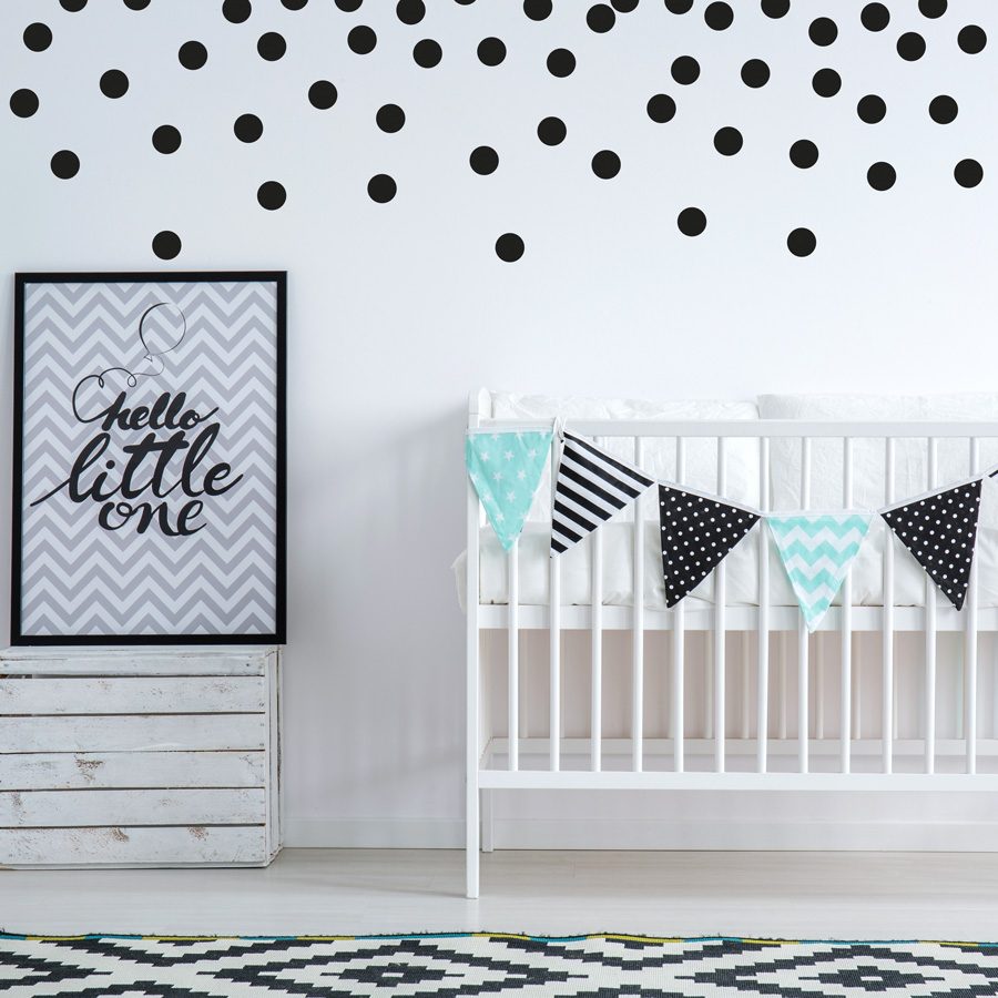 Black dot wall stickers | Shape wall stickers | Stickerscape | UK