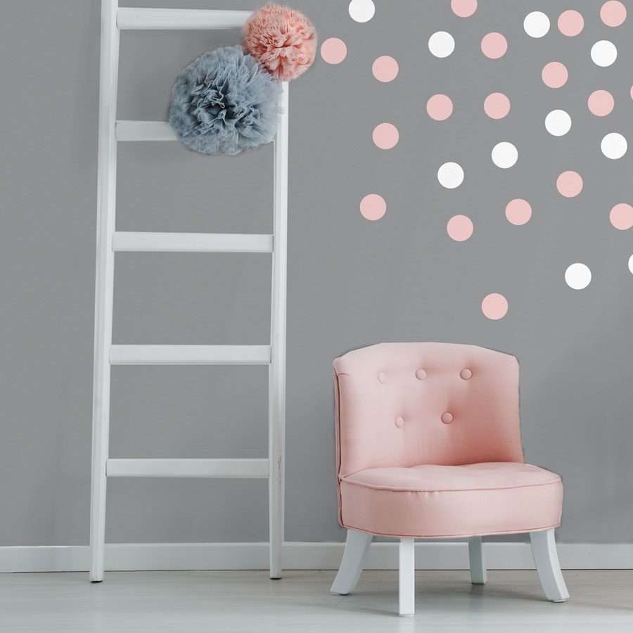 Pink and white dot wall stickers Shape wall stickers