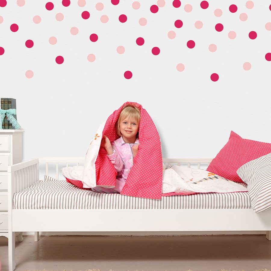 Hot pink and light pink dot wall stickers | Shape wall stickers | Stickerscape | UK