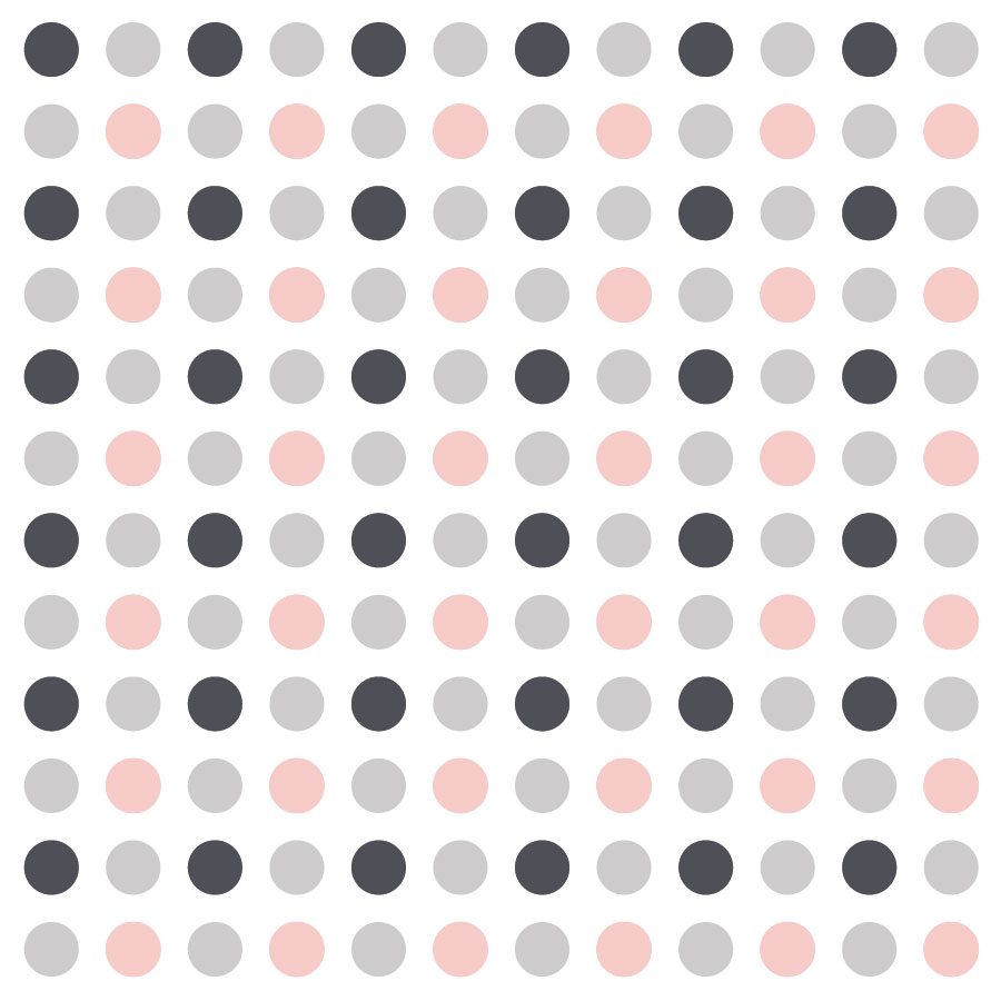 Light grey, dark grey and pink dot wall stickers | Shape wall stickers | Stickerscape | UK
