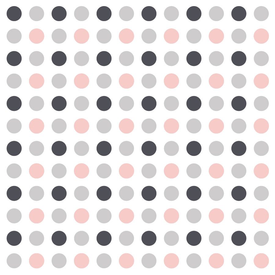 Light grey, dark grey and pink dot wall stickers | Shape wall stickers | Stickerscape | UK