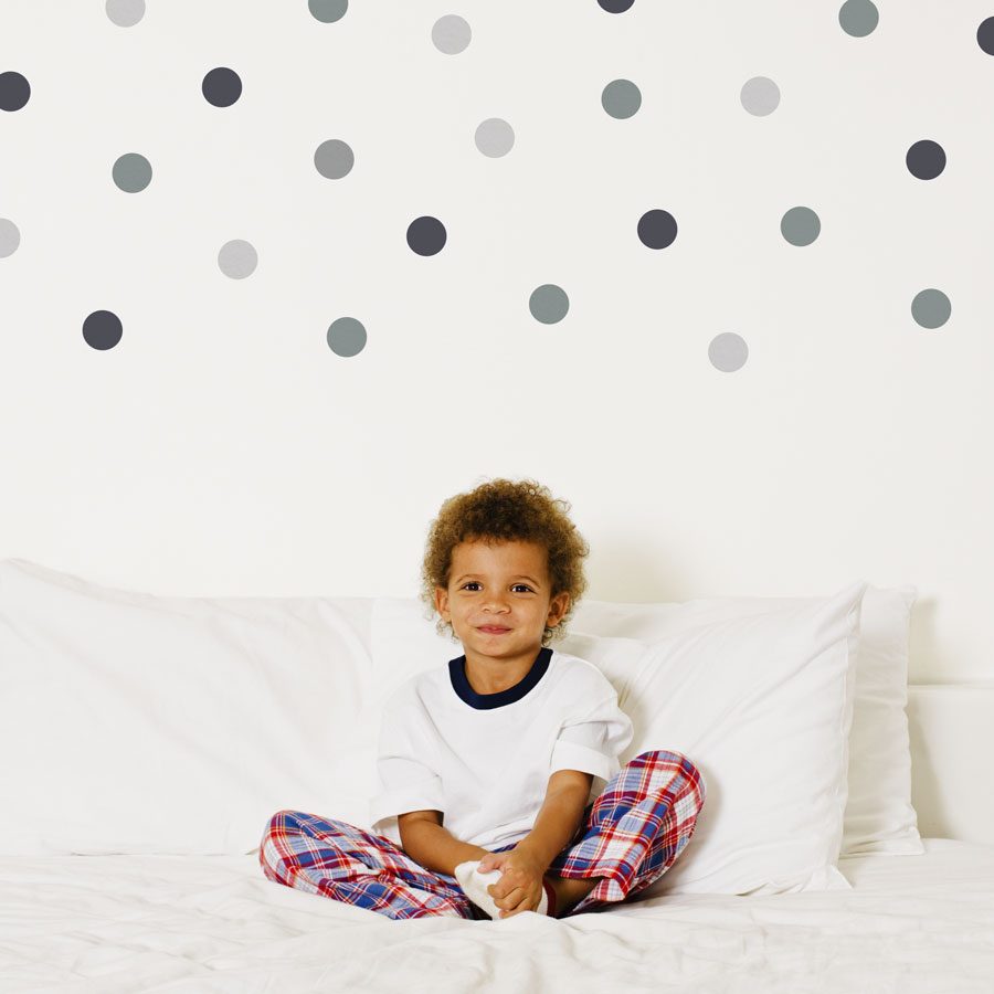 Trio of grey dot wall stickers | Shape wall stickers | Stickerscape | UK