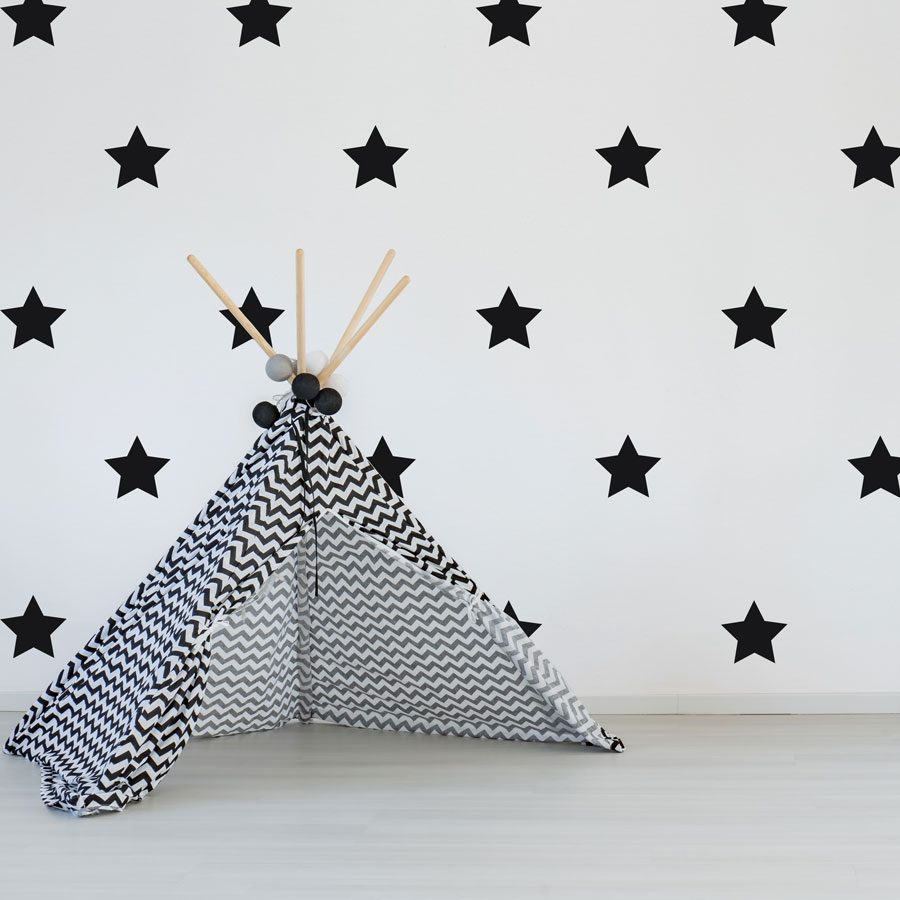 Black star wall stickers | Shape wall stickers | Stickerscape | UK