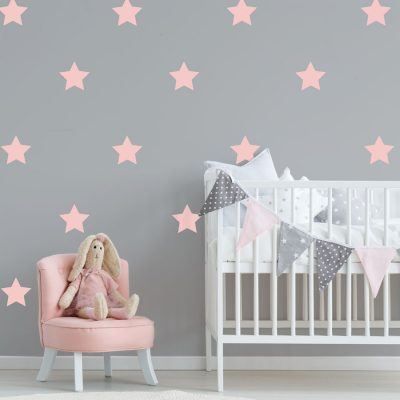 Pink star wall stickers | Shape wall stickers | Stickerscape | UK