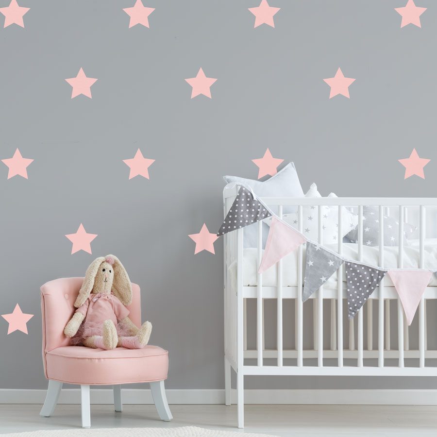 Pink star wall stickers | Shape wall stickers | Stickerscape | UK