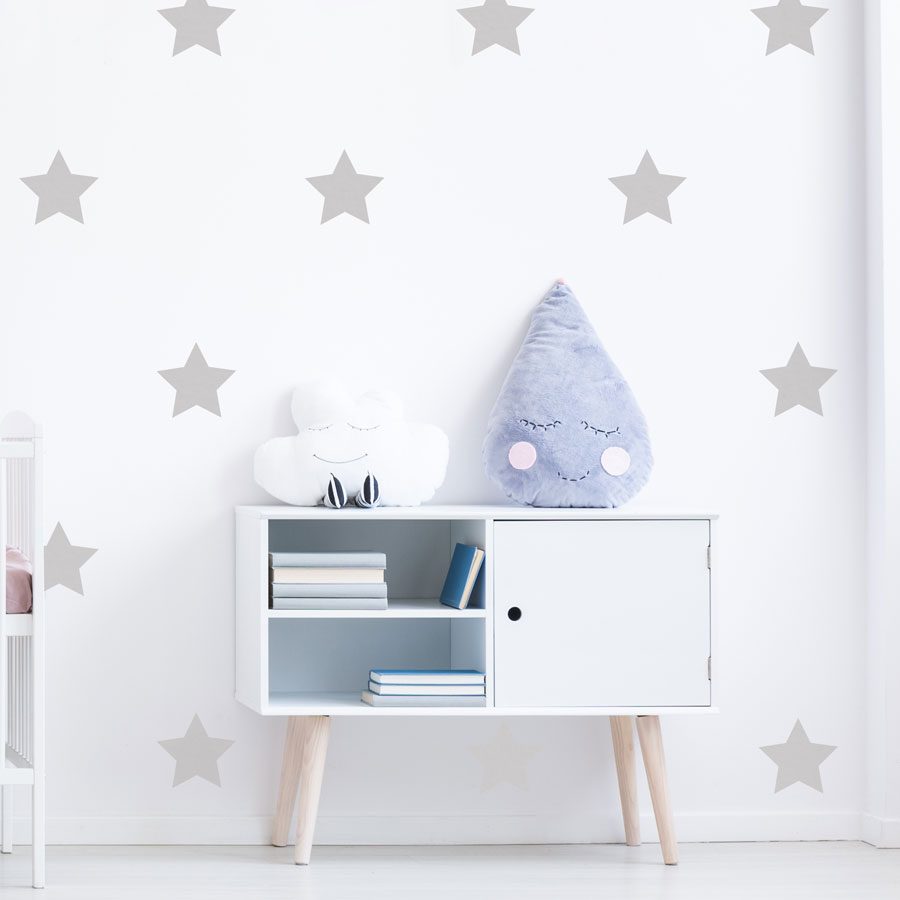 Light grey star wall stickers | Shape wall stickers | Stickerscape | UK