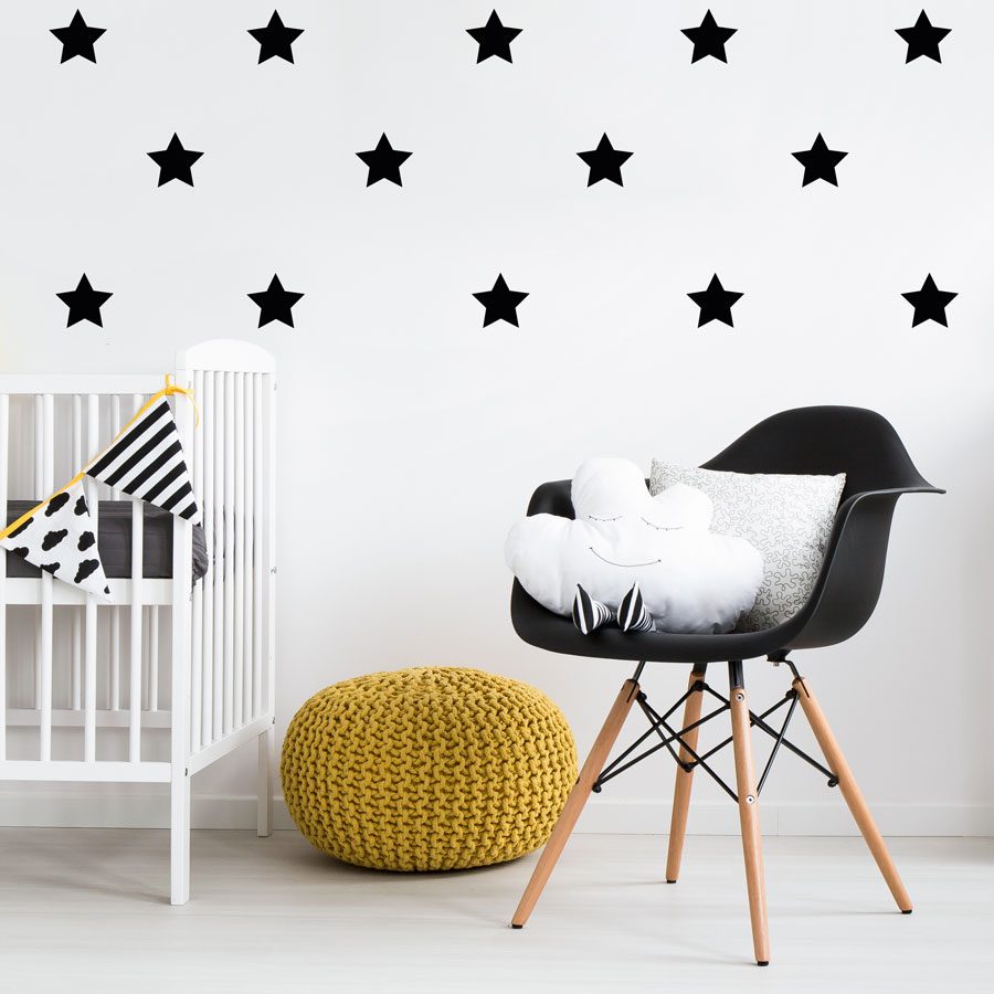 Black star wall stickers | Shape wall stickers | Stickerscape | UK