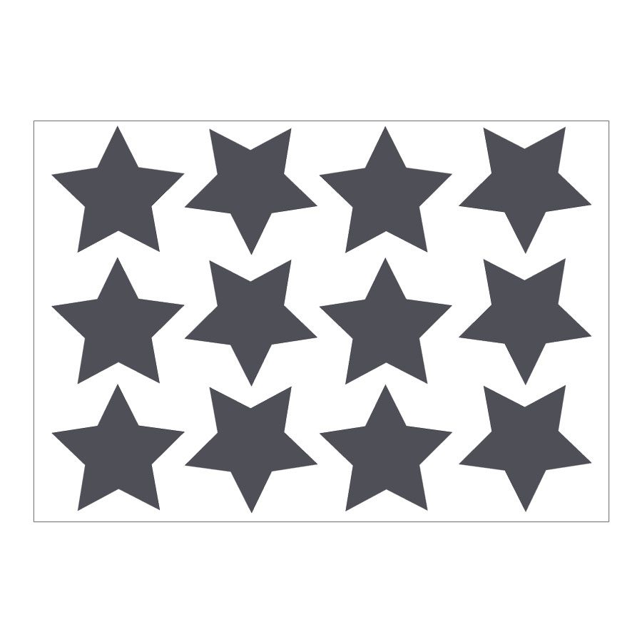 Dark grey star wall stickers | Shape wall stickers | Stickerscape | UK