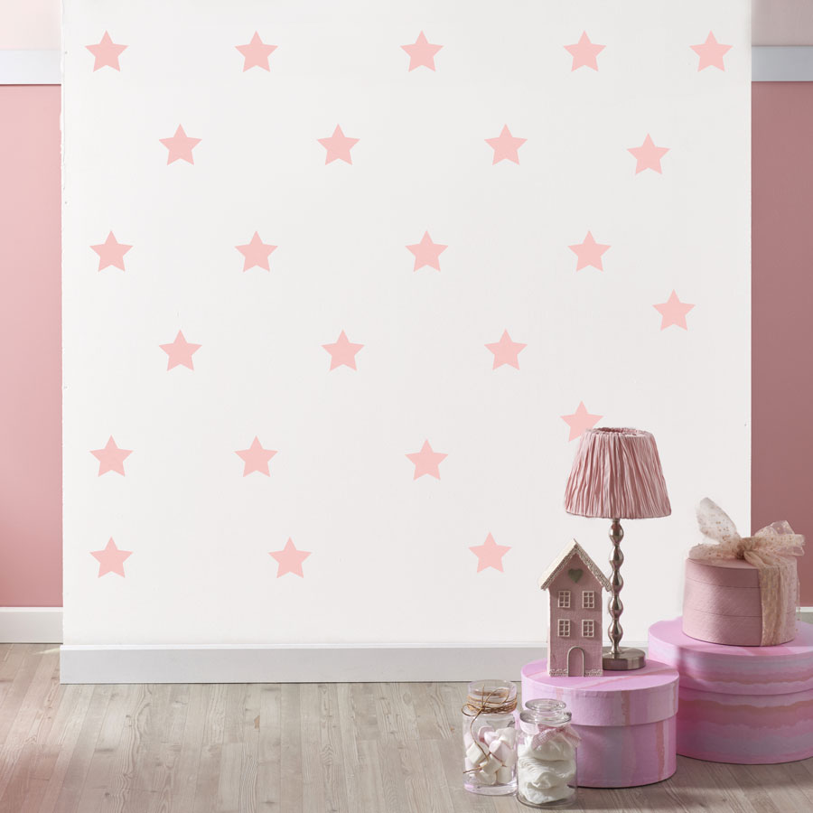 Pink star wall stickers Shape wall stickers Stickerscape UK