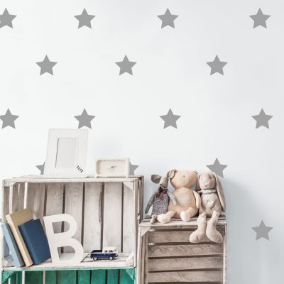 Silver star wall stickers | Star wall stickers | Stickerscape | UK