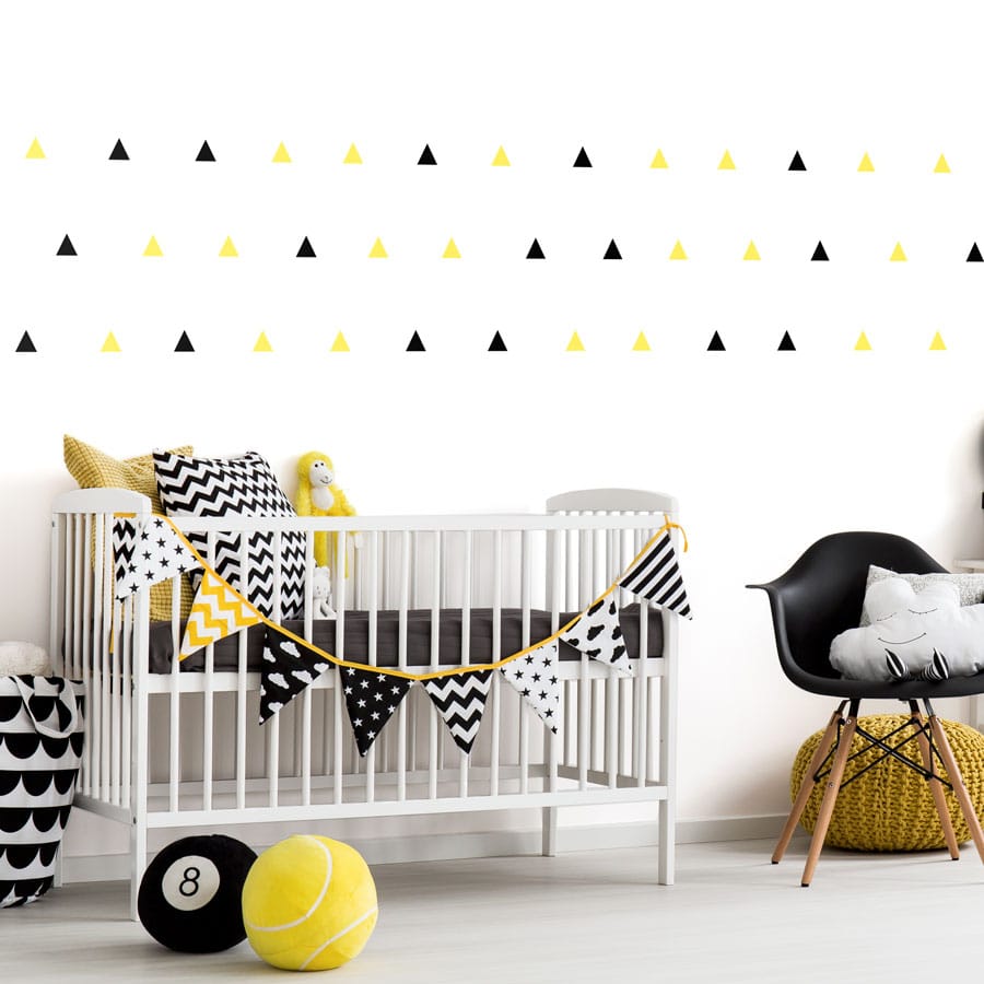 Black and yellow triangle wall stickers | Shape wall stickers | Stickerscape | UK