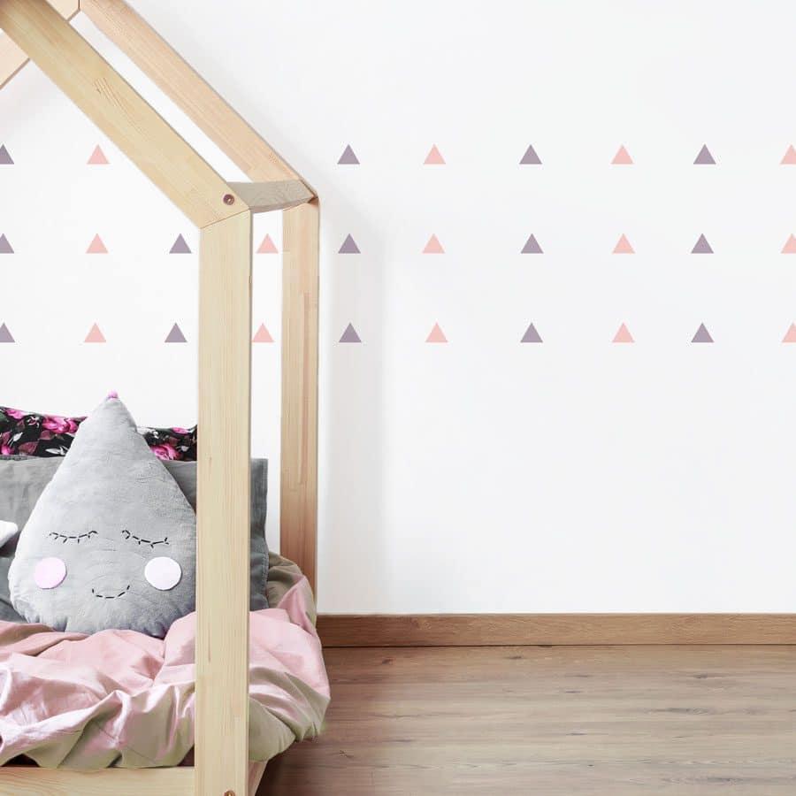 Pink and lilac triangle wall stickers | Shape wall stickers | Stickerscape | UK