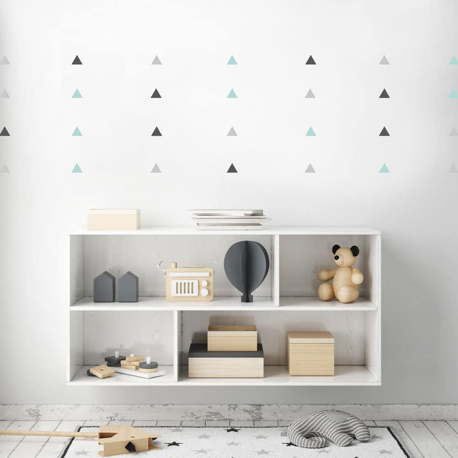 Light grey, charcoal and aqua triangle wall stickers | Shape wall stickers | Stickerscape | UK