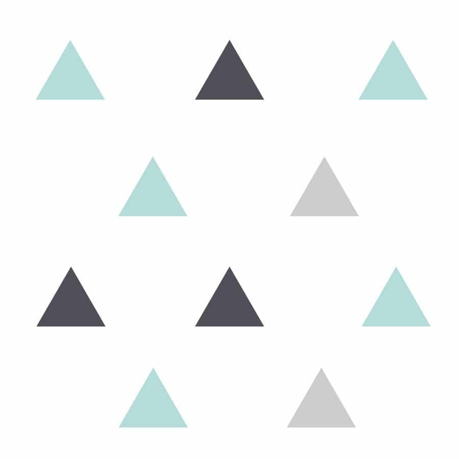 Light grey, charcoal and aqua triangle wall stickers | Shape wall stickers | Stickerscape | UK