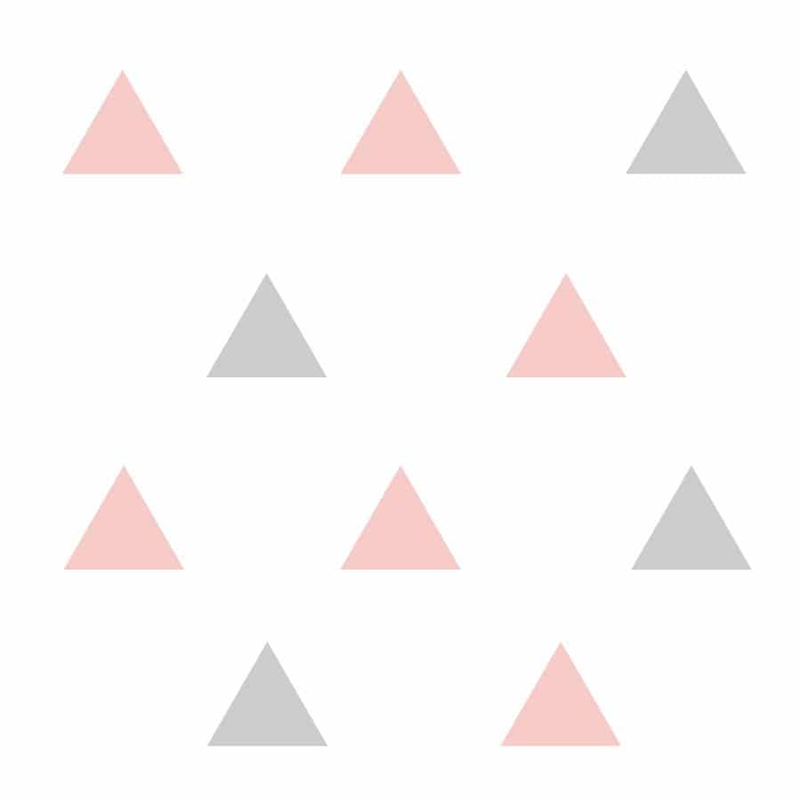 Light grey and pink triangle wall stickers | Shape wall stickers | Stickerscape | UK