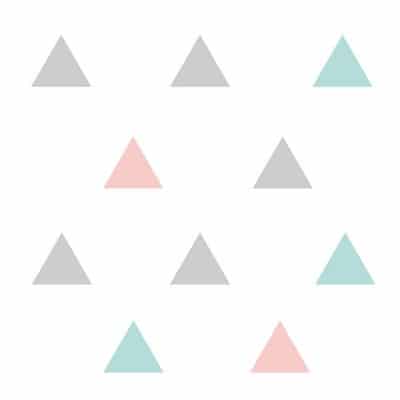 Light grey, pink and aqua triangle wall stickers | Shape wall stickers | Stickerscape | UK