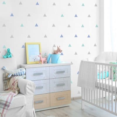 Light grey, blue and aqua triangle wall stickers | Shape wall stickers | Stickerscape | UK