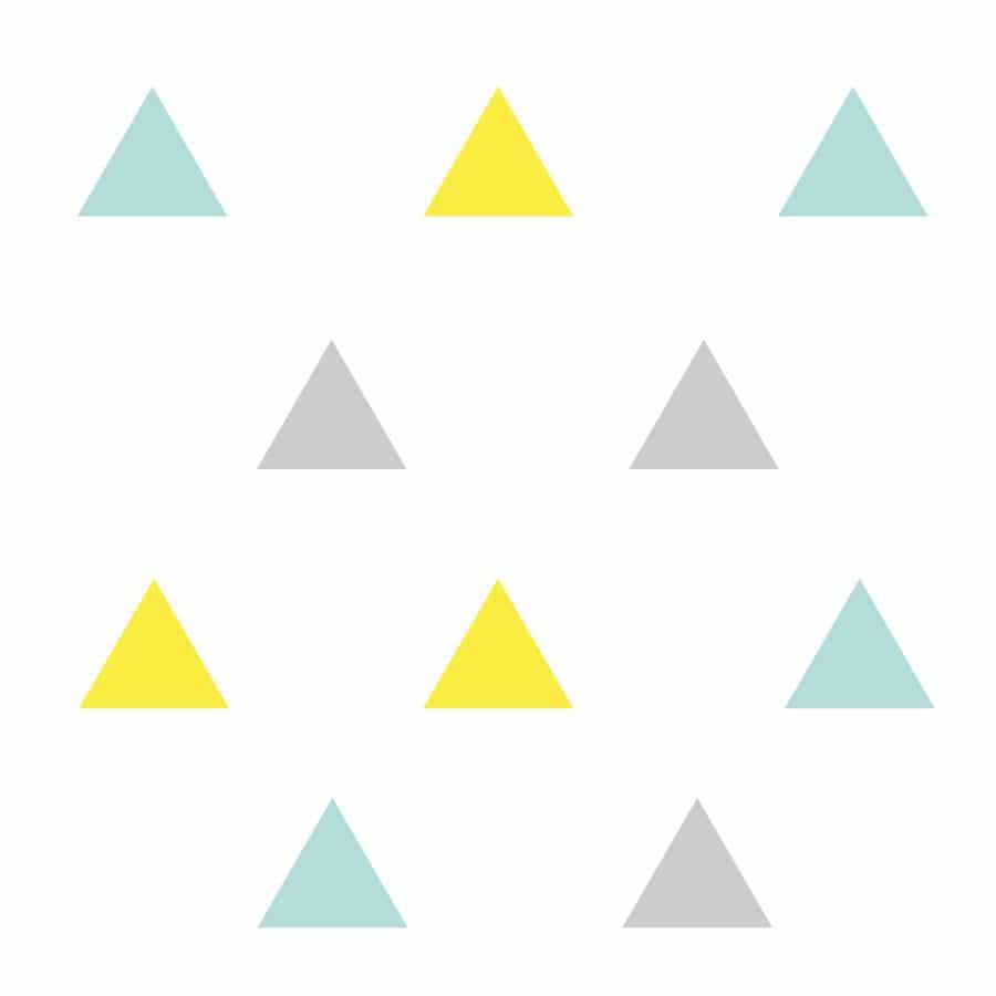 Light grey, yellow and aqua triangle wall stickers | Shape wall stickers | Stickerscape | UK
