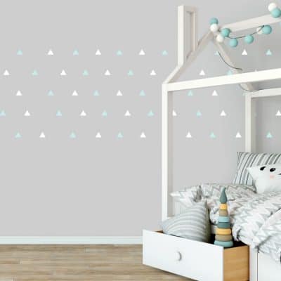 White and aqua triangle wall stickers | Shape wall stickers | Stickerscape | UK