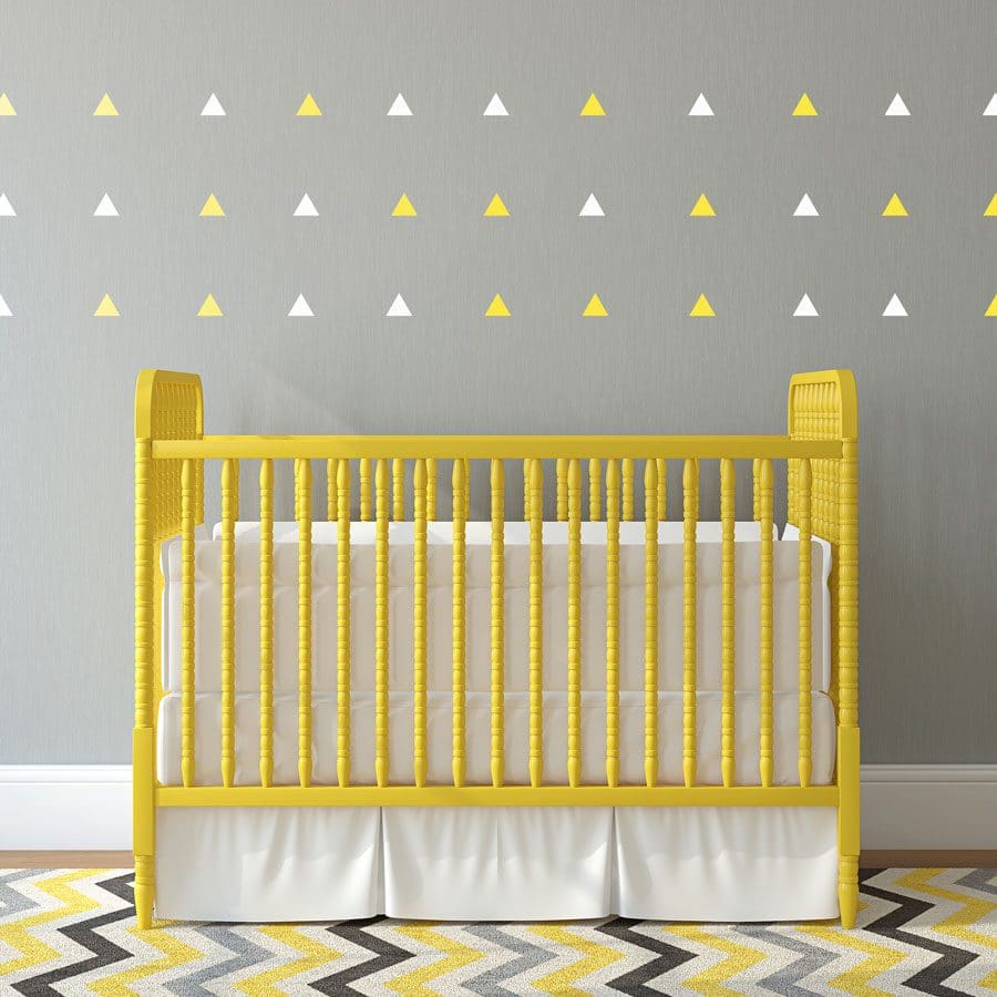 White and yellow triangle wall stickers | Shape wall stickers | Stickerscape | UK