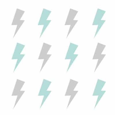 Light grey and aqua lightning bolt wall stickers | Shape wall stickers | Stickerscape | UK