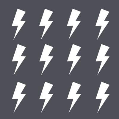 White lightning bolt wall stickers | Shape wall stickers | Stickerscape | UK