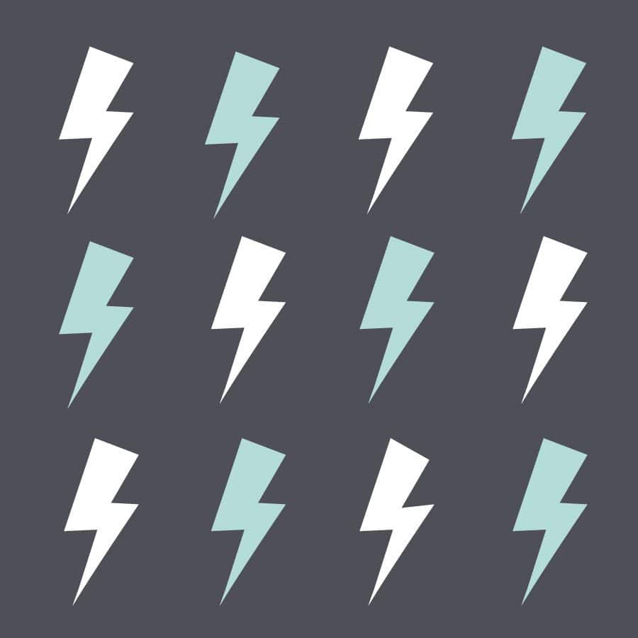 White and aqua lightning bolt wall stickers | Shape wall stickers | Stickerscape | UK