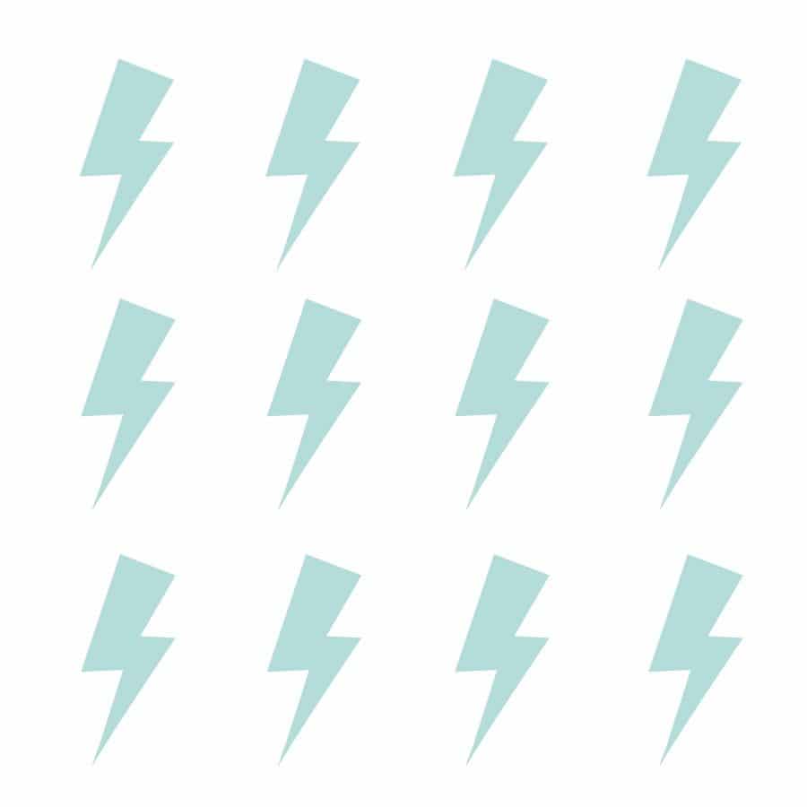 Aqua lightning bolt wall stickers | Shape wall stickers | Stickerscape | UK