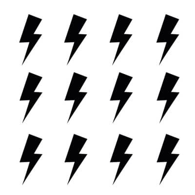 Black lightning bolt wall stickers | Shape wall stickers | Stickerscape | UK