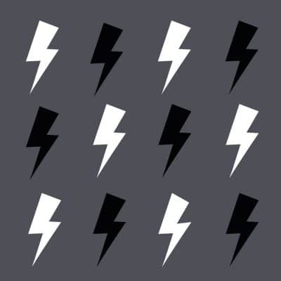 Black and white lightning bolt wall stickers | Shape wall stickers | Stickerscape | UK