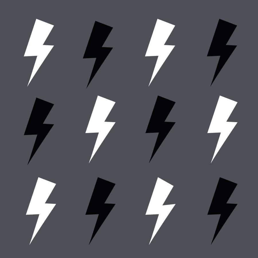 Black and white lightning bolt wall stickers | Shape wall stickers | Stickerscape | UK