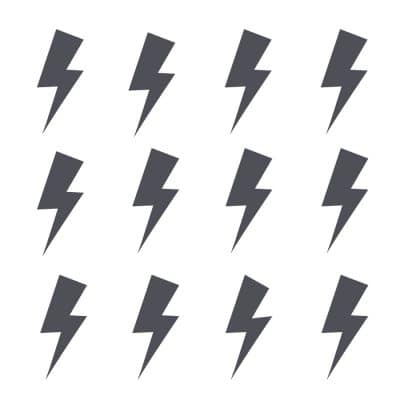 Dark grey lightning bolt wall stickers | Shape wall stickers | Stickerscape | UK