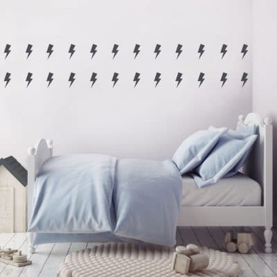 Dark grey lightning bolt wall stickers | Shape wall stickers | Stickerscape | UK