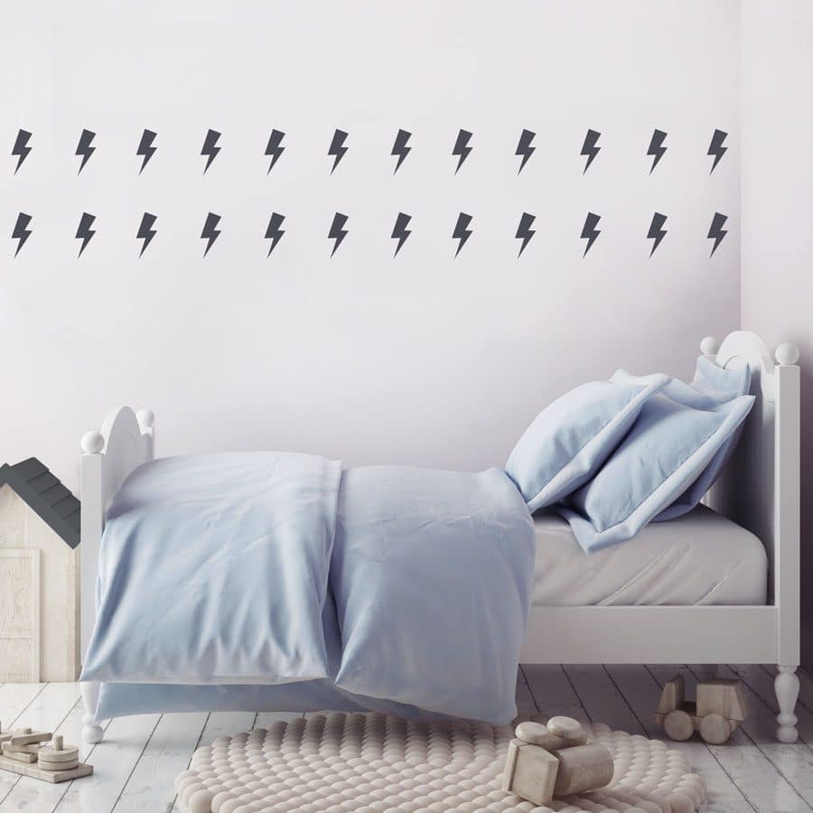 Dark grey lightning bolt wall stickers | Shape wall stickers | Stickerscape | UK