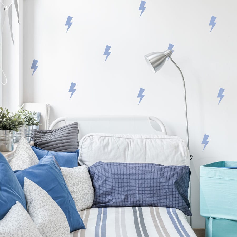 Blue lightning bolt wall stickers | Shape wall stickers | Stickerscape | UK