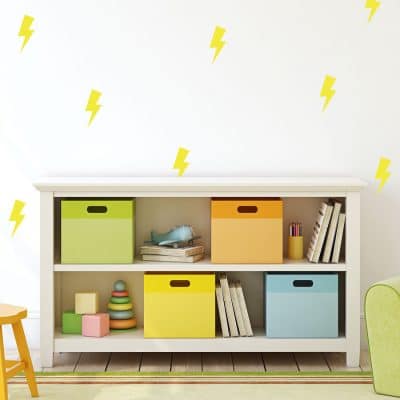 Yellow lightning bolt wall stickers | Shape wall stickers | Stickerscape | UK