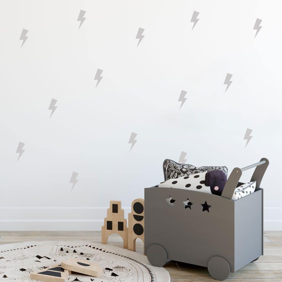 Light grey lightning bolt wall stickers | Shape wall stickers | Stickerscape | UK